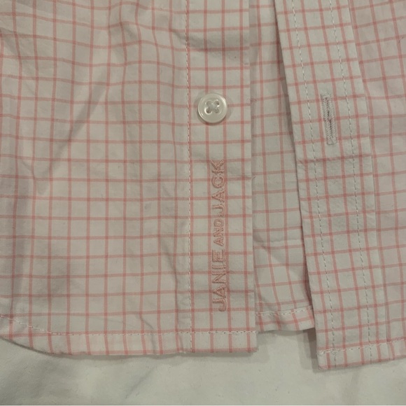 Janie & Jack Baby Boy Dress Shirt Pink Check - 12-18 Months - Picture 4 of 5